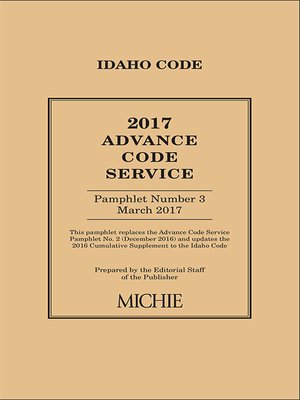 cover image of Idaho Advance Code Service